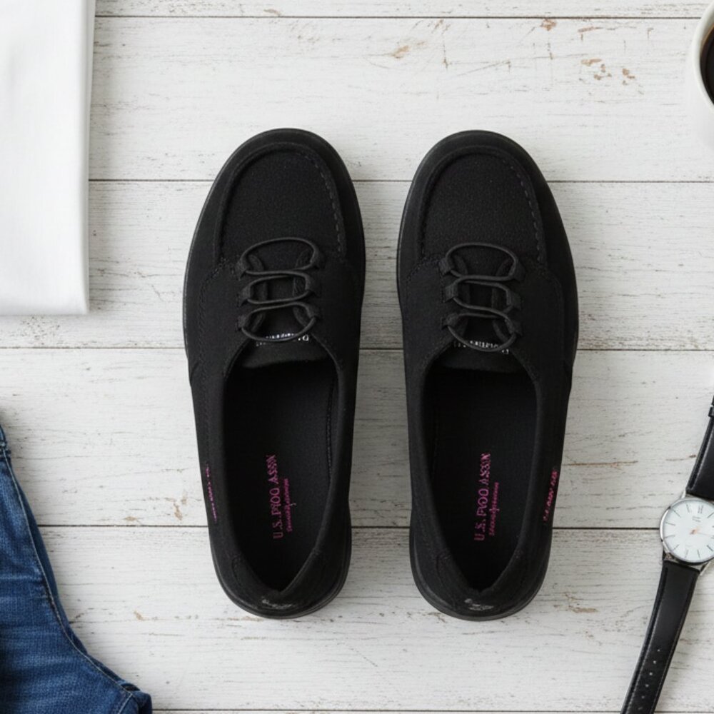 U.S. Polo Assn. Black Suede-Feel Comfort Loafers